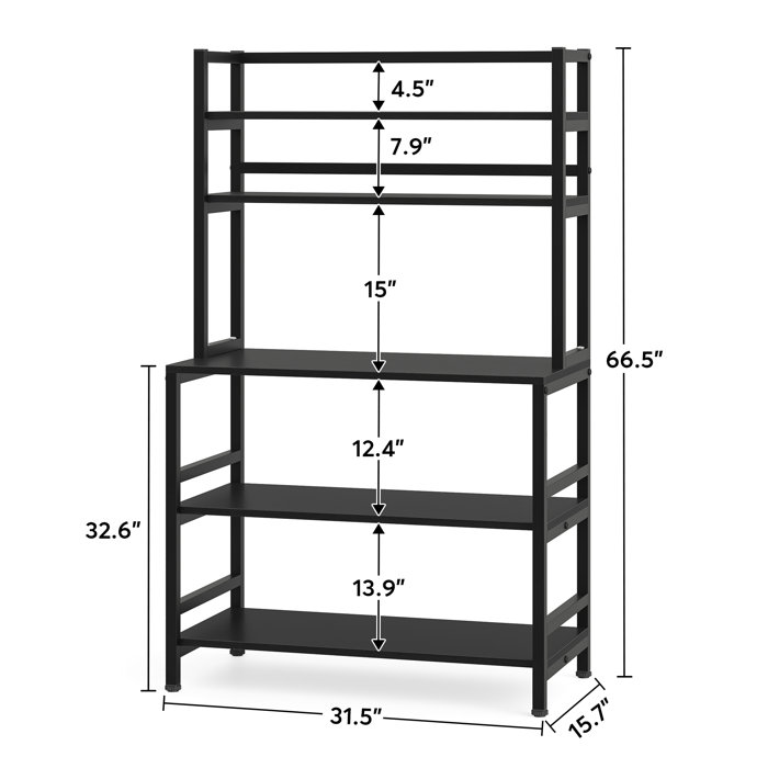 17 Stories Geyer 31.5'' Iron Standard Baker's Rack with Microwave
